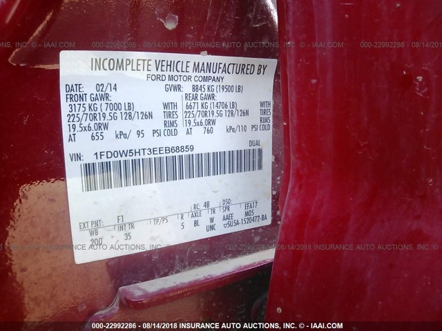 1FD0W5HT3EEB68859 - 2014 FORD F550 SUPER DUTY RED photo 10