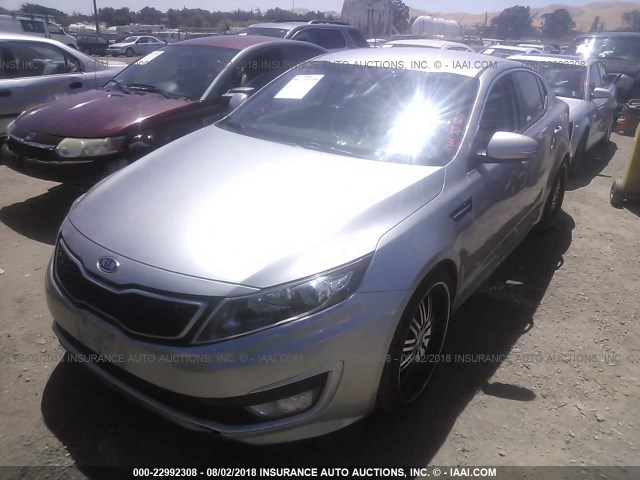 KNAGM4AD4C5010806 - 2012 KIA OPTIMA HYBRID SILVER photo 2