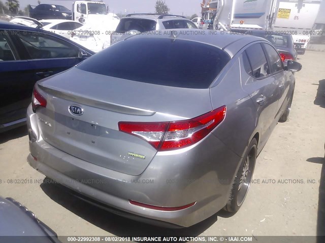 KNAGM4AD4C5010806 - 2012 KIA OPTIMA HYBRID SILVER photo 4