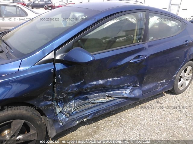 KMHDH4AE0DU563698 - 2013 HYUNDAI ELANTRA GLS/LIMITED BLUE photo 6