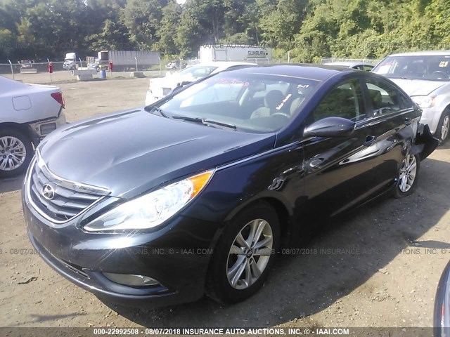 5NPEB4AC1DH737457 - 2013 HYUNDAI SONATA GLS BLUE photo 2