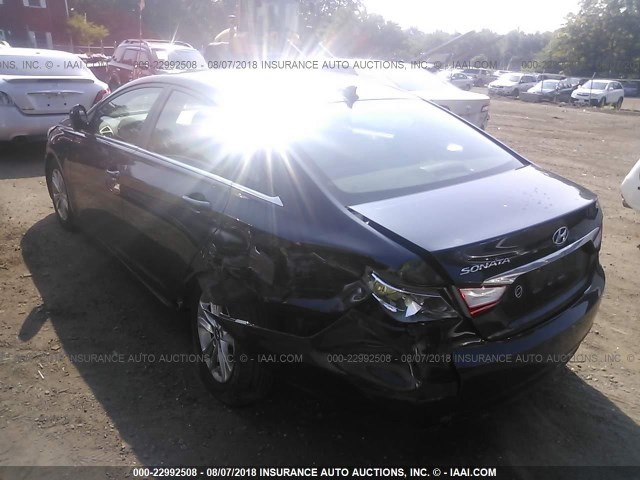 5NPEB4AC1DH737457 - 2013 HYUNDAI SONATA GLS BLUE photo 3