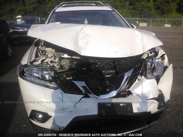 5N1AT2MV6FC762264 - 2015 NISSAN ROGUE S/SL/SV WHITE photo 6