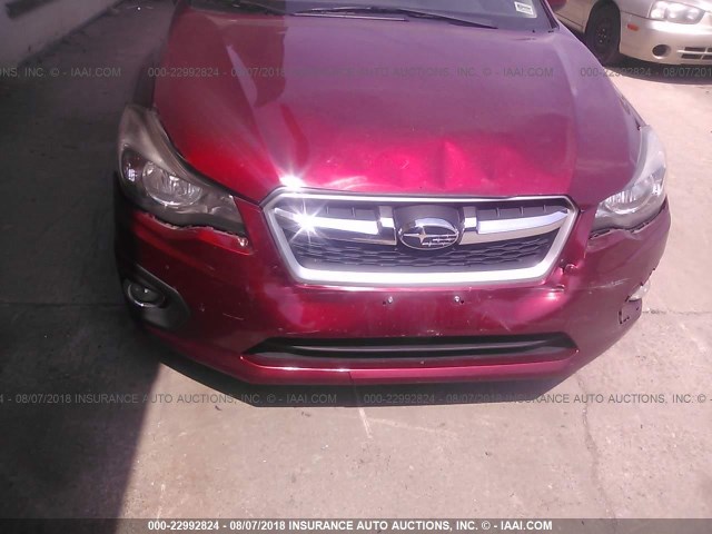 JF1GPAE68CH227137 - 2012 SUBARU IMPREZA PREMIUM RED photo 6