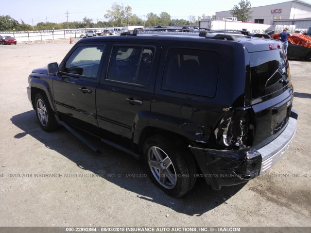 1J8FT48W97D401155 - 2007 JEEP PATRIOT LIMITED BLACK photo 3