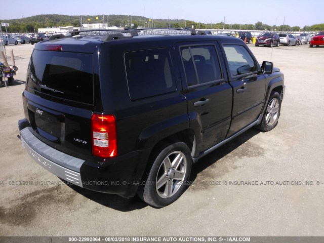 1J8FT48W97D401155 - 2007 JEEP PATRIOT LIMITED BLACK photo 4