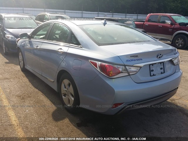 KMHEC4A48CA028371 - 2012 HYUNDAI SONATA HYBRID Light Blue photo 3