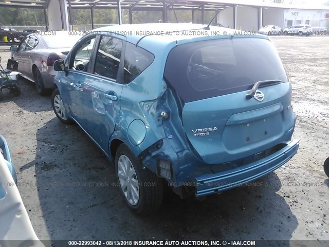 3N1CE2CP7EL383354 - 2014 NISSAN VERSA NOTE S/S PLUS/SV/SL TEAL photo 3