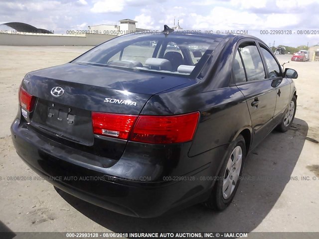 5NPET46C59H526419 - 2009 HYUNDAI SONATA GLS BLACK photo 4