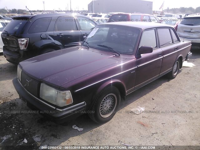 YV1AS8807P1487570 - 1993 VOLVO 240 MAROON photo 2