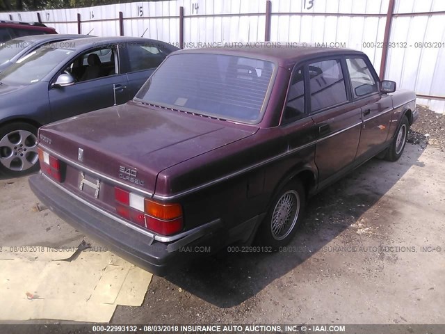 YV1AS8807P1487570 - 1993 VOLVO 240 MAROON photo 4