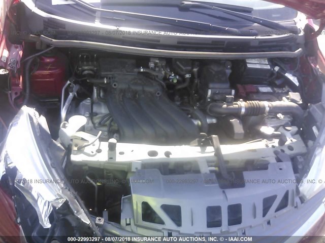 3N1CE2CP2EL367210 - 2014 NISSAN VERSA NOTE S/S PLUS/SV/SL RED photo 10