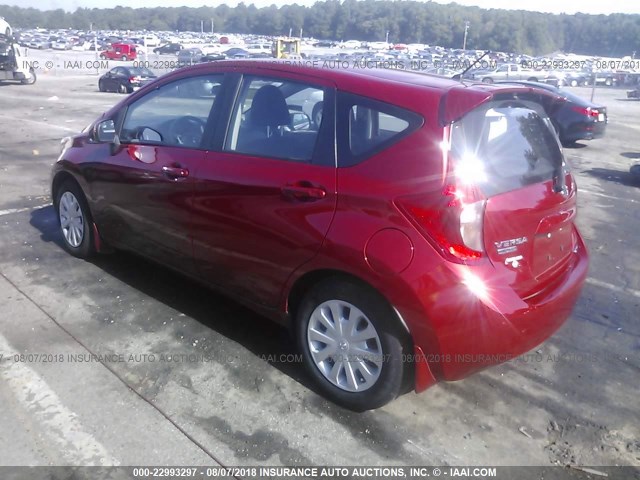 3N1CE2CP2EL367210 - 2014 NISSAN VERSA NOTE S/S PLUS/SV/SL RED photo 3