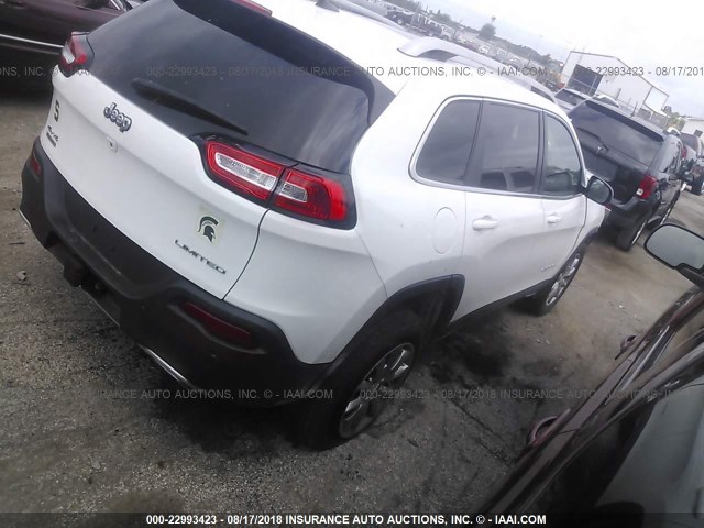 1C4PJMDS4HD214170 - 2017 JEEP CHEROKEE LIMITED WHITE photo 4