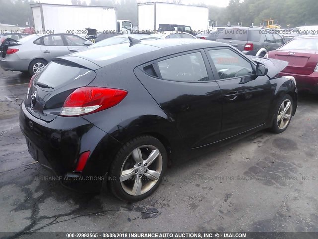 KMHTC6AD5DU151449 - 2013 HYUNDAI VELOSTER BLACK photo 4