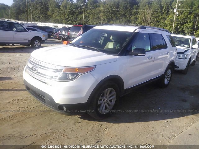 1FM5K7D8XDGC07688 - 2013 FORD EXPLORER XLT WHITE photo 2