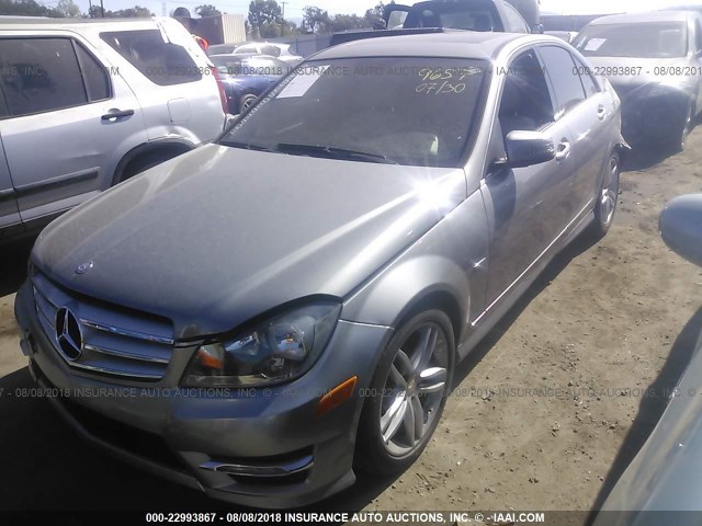 WDDGF4HB3CA643473 - 2012 MERCEDES-BENZ C 250 GRAY photo 2