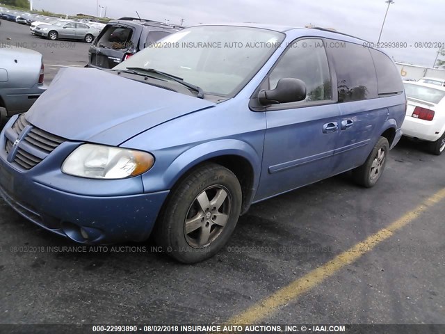 2D4GP44L27R344972 - 2007 DODGE GRAND CARAVAN SXT BLUE photo 2