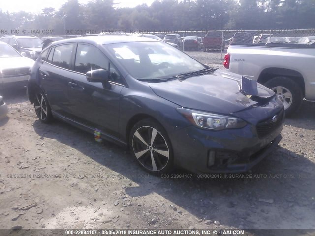 4S3GTAK69H3716399 - 2017 SUBARU IMPREZA SPORT BLUE photo 1