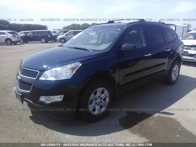 1GNLREEDXAJ201435 - 2010 CHEVROLET TRAVERSE LS BLUE photo 2