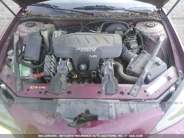 2G2WS522641248896 - 2004 PONTIAC GRAND PRIX GT2 მუქწითელი ფოტო 10