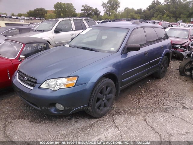 4S4BP61C566302837 - 2006 SUBARU LEGACY OUTBACK 2.5I BLUE photo 2