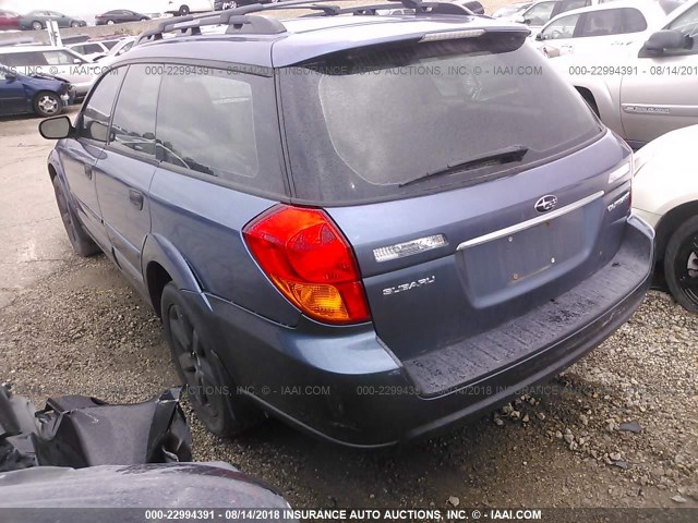 4S4BP61C566302837 - 2006 SUBARU LEGACY OUTBACK 2.5I BLUE photo 3