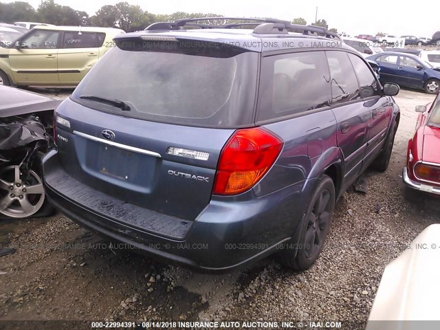 4S4BP61C566302837 - 2006 SUBARU LEGACY OUTBACK 2.5I BLUE photo 4