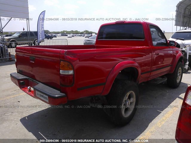 5TENM92N11Z730721 - 2001 TOYOTA TACOMA PRERUNNER RED photo 4