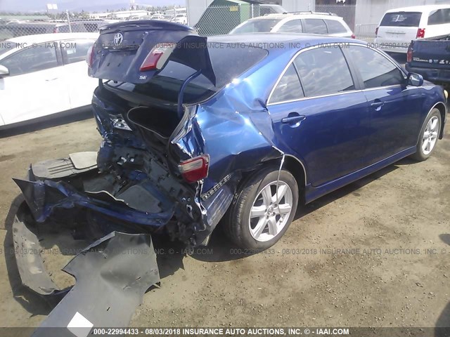 4T1BK46K78U071215 - 2008 TOYOTA CAMRY LE/XLE/SE Mavi foto 4