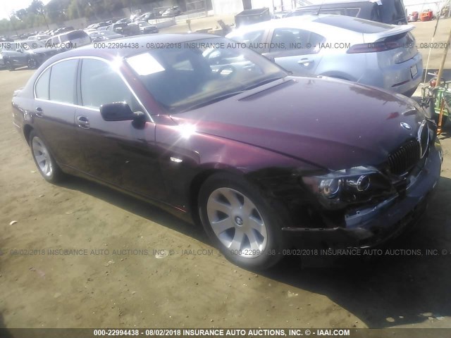 WBAHL83508DT14037 - 2008 BMW 750 I PURPLE photo 1