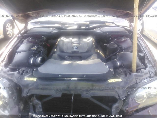 WBAHL83508DT14037 - 2008 BMW 750 I PURPLE photo 10