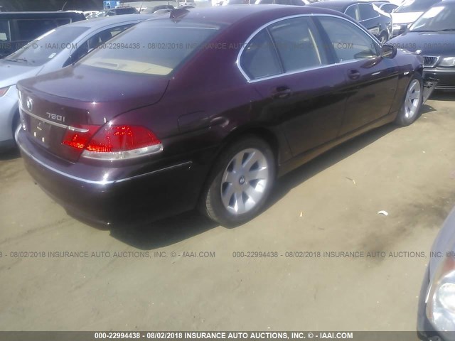 WBAHL83508DT14037 - 2008 BMW 750 I PURPLE photo 4