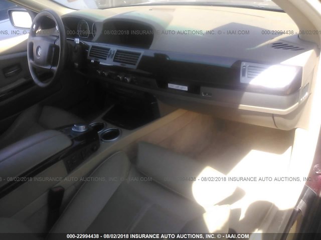 WBAHL83508DT14037 - 2008 BMW 750 I PURPLE photo 5