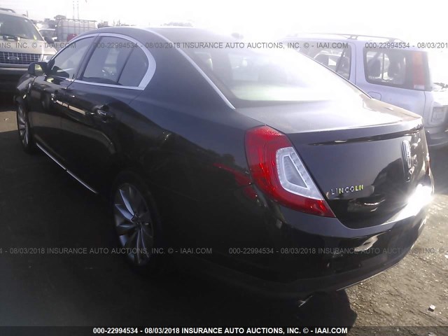 1LNHL9DK3DG602863 - 2013 LINCOLN MKS BLACK photo 3
