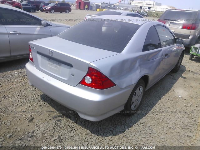 1HGEM22114L080622 - 2004 HONDA CIVIC DX VP SILVER photo 4