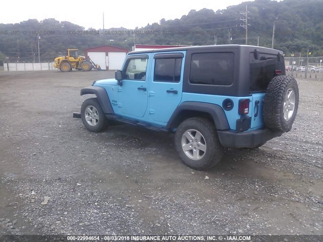 1C4HJWDG0HL618083 - 2017 JEEP WRANGLER UNLIMITE SPORT BLUE photo 3