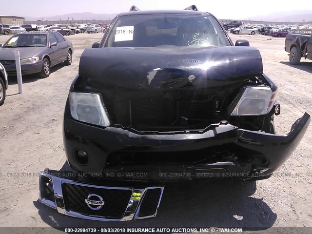 5N1AR1NN7CC615728 - 2012 NISSAN PATHFINDER S/LE/SE BLACK photo 6