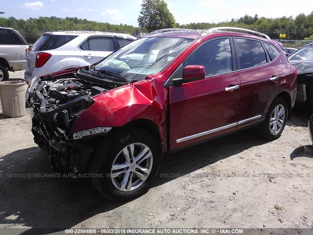 JN8AS5MV5CW401504 - 2012 NISSAN ROGUE S/SV MAROON photo 2