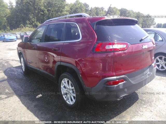 1C4PJLCB8HW662136 - 2017 JEEP CHEROKEE LATITUDE BURGUNDY photo 3