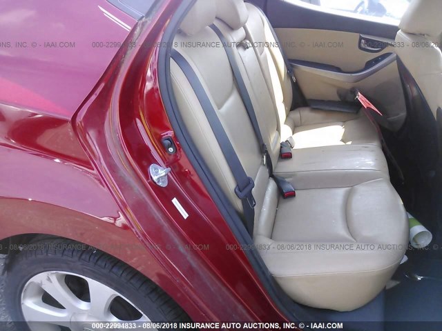 KMHDH4AE4CU244674 - 2012 HYUNDAI ELANTRA GLS/LIMITED RED photo 8