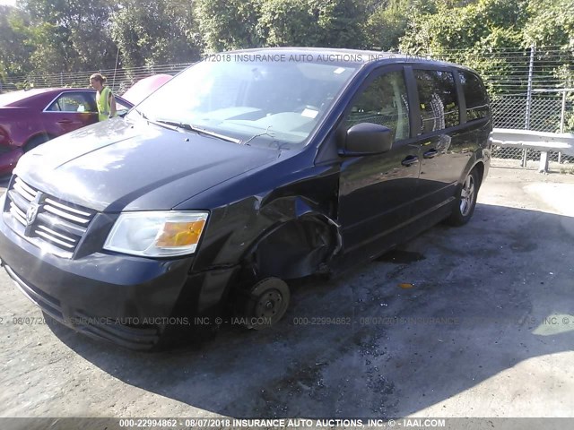 2D4RN4DE0AR288442 - 2010 DODGE GRAND CARAVAN SE BLACK photo 2