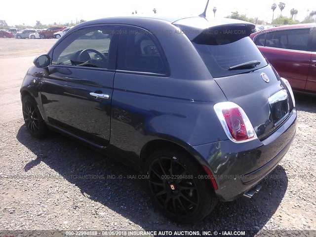 3C3CFFAR5ET252773 - 2014 FIAT 500 POP GRAY photo 3