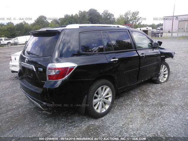 JTEEW44A682013247 - 2008 TOYOTA HIGHLANDER HYBRID LIMITED BLACK photo 4