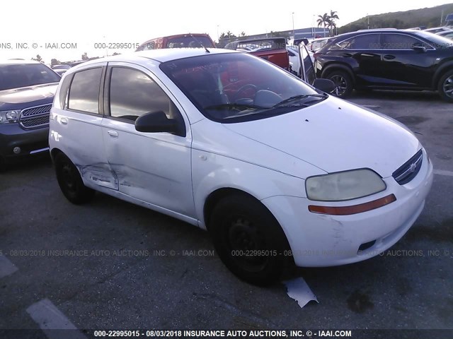 KL1TD62685B477039 - 2005 CHEVROLET AVEO LS WHITE photo 1