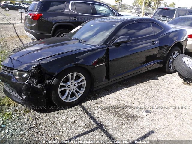 2G1FA1E3XE9298319 - 2014 CHEVROLET CAMARO LS BLACK photo 2