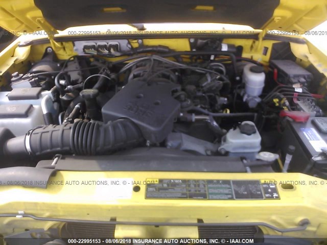 1FTKR1EE4APA58761 - 2010 FORD RANGER SUPER CAB YELLOW photo 10