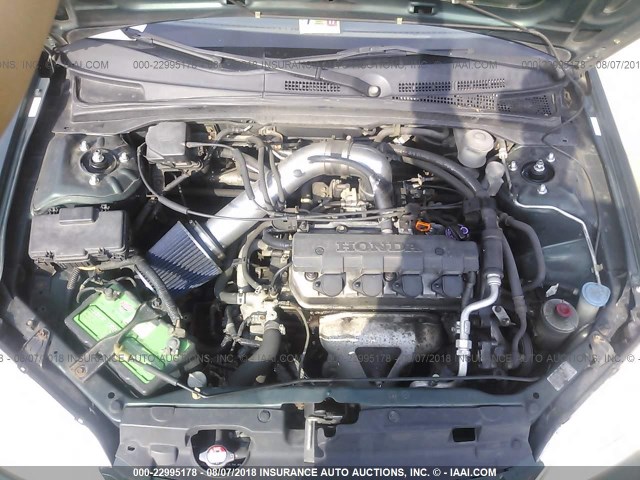 1HGES155X1L052618 - 2001 HONDA CIVIC LX GREEN photo 10