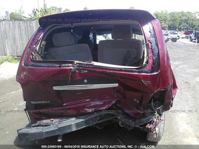 KNDUP131536407207 - 2003 KIA SEDONA EX/LX RED photo 6