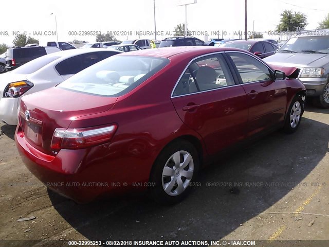 JTNBE46K573047717 - 2007 TOYOTA CAMRY NEW GENERAT CE/LE/XLE/SE RED photo 4